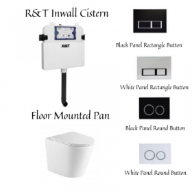 R and T In Wall Cistern Toilet Suite Package
