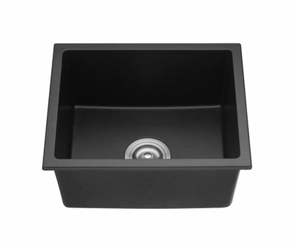 Quartz Undermount Kitchen Sink Single Bowl Matte Black 432mm