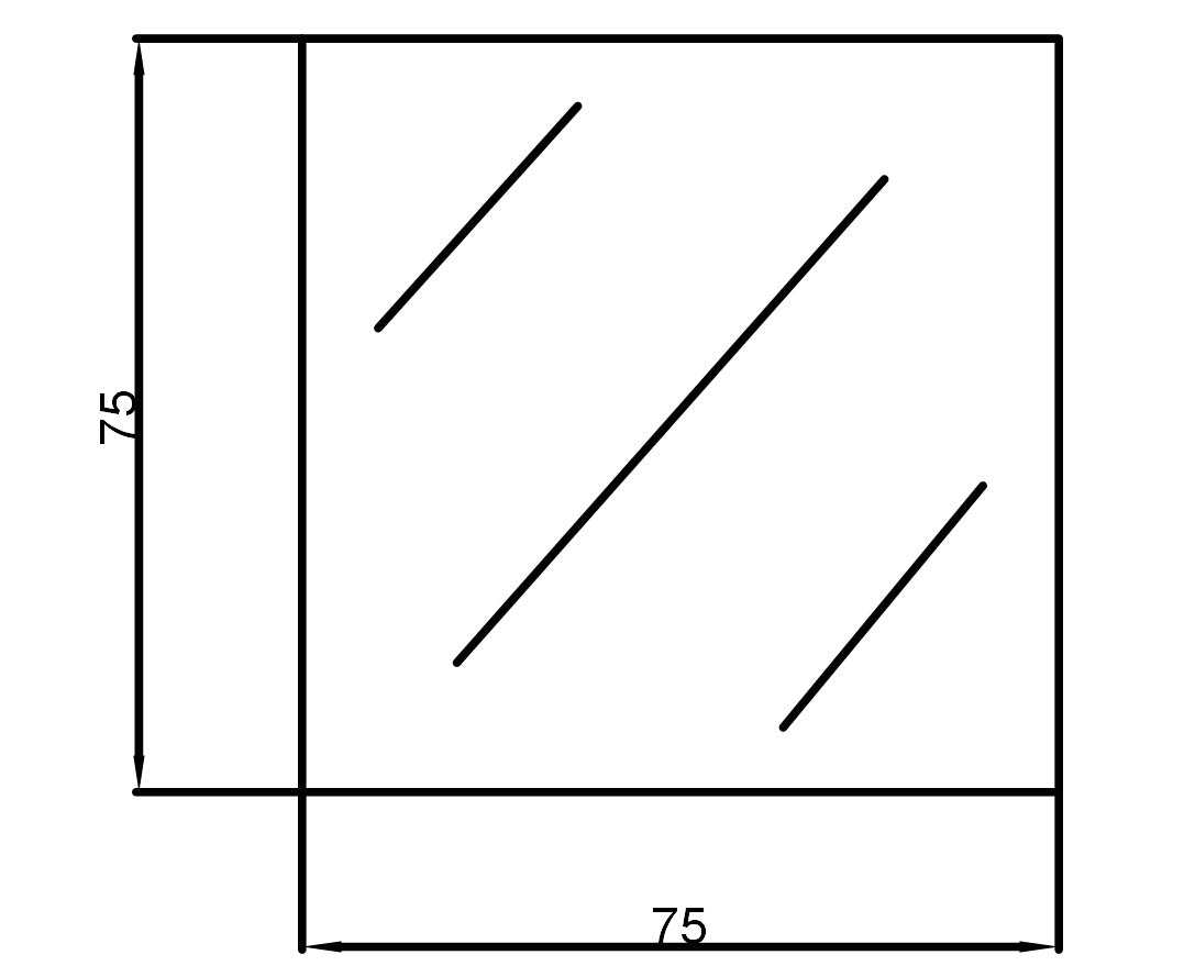 750mmx750mm - Plain Bevel Edge Rectangular Framless Mirror