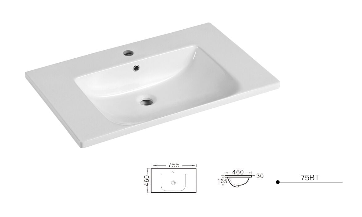 750mm Elivia Ceramic Top - Gloss White