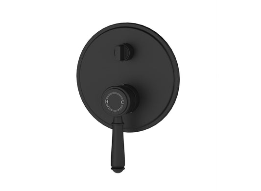 Clasico  Wall Diverter  Mixer Trim Kits in Matt Black