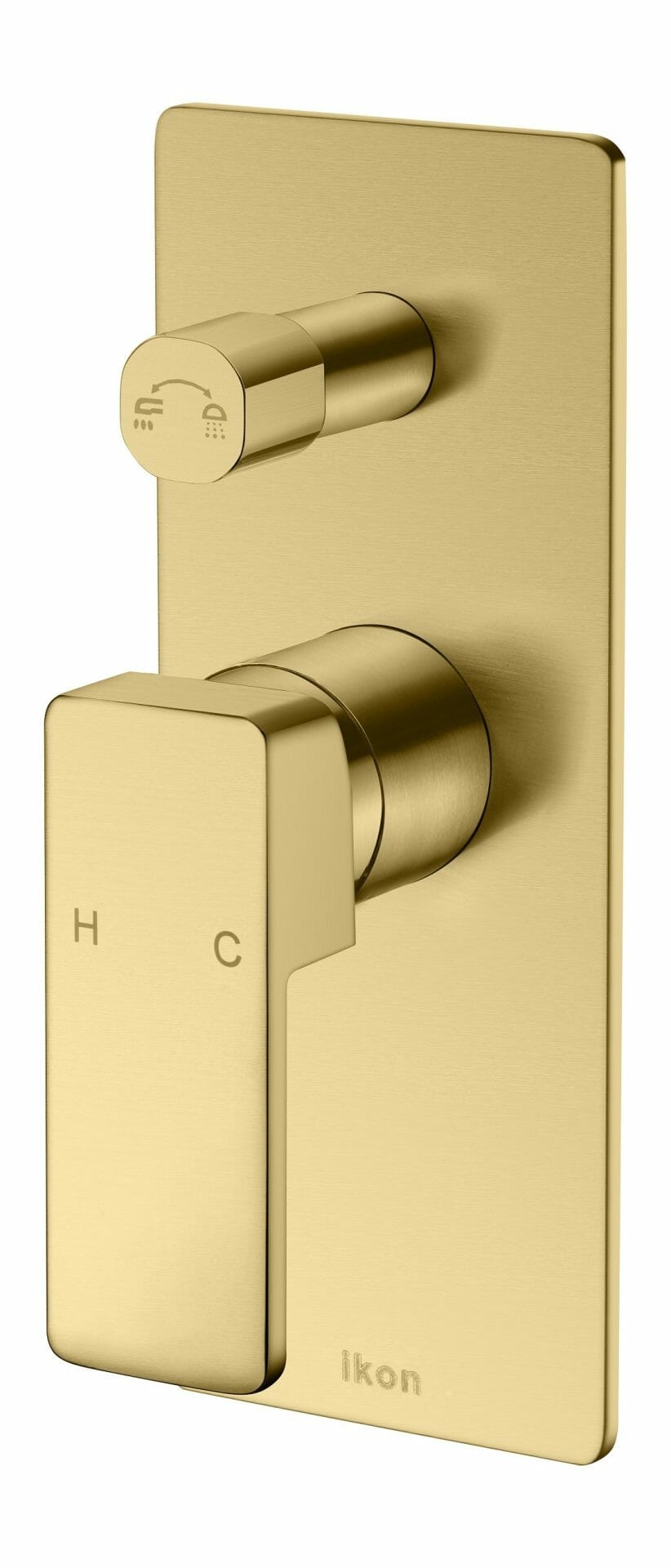 Ceram Wall Mixer With Diverter - Brushed Gold