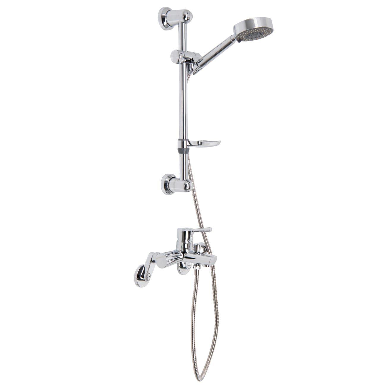Diverter Bath/Shower Mixer w/Drill-Free Rail Bar