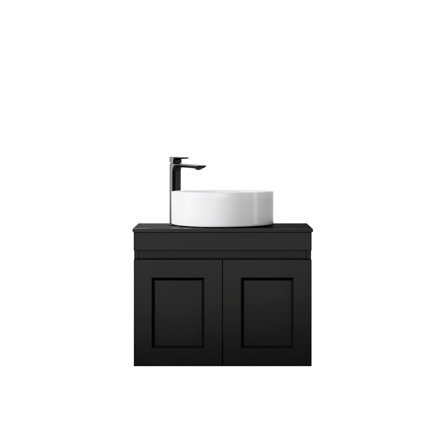 Hampton Mark II 600mm Satin Black Wall Hung Cabinet Only