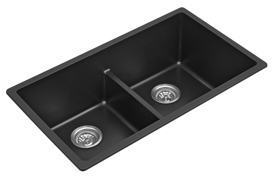 Fomos Sink 790 x 460mm - Double Bowl - Black