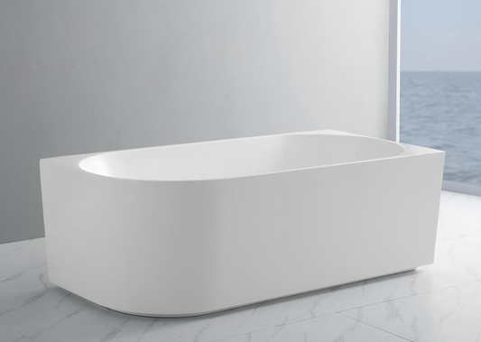1700mm Elivia Right Corner Back to Wall Bathtub - No Overflow - Gloss White