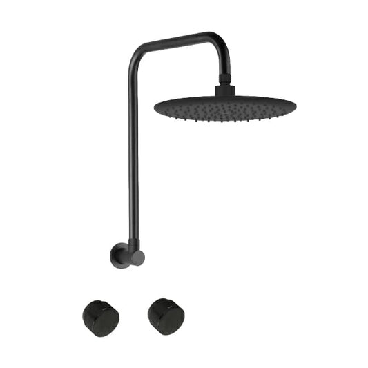 Loui Matt Black Gooseneck Shower Set
