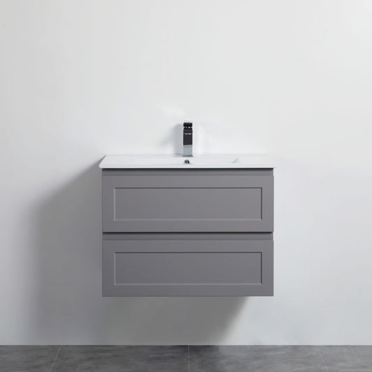 750mm Fremantal Wall Hung Vanity PVC Cabinet Only - Matte Grey
