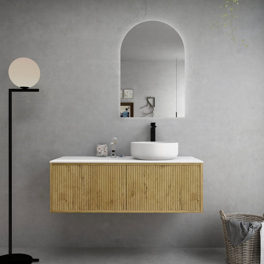 Bellevue Ensuite Slim Wall Hung Vanity -   Prime Oak - 1200mm