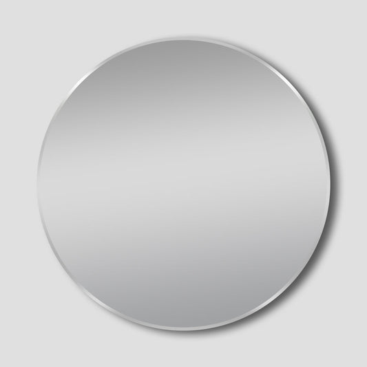 Brushed Nickel Framed Round Mirror -   800x800mm