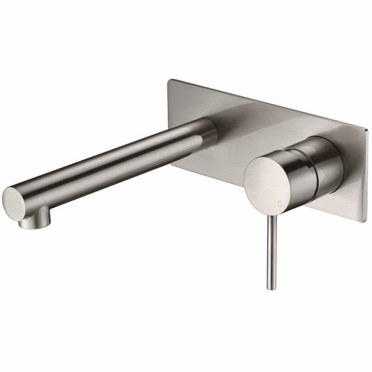 IKON-Hali brushed nickle wall basin Mixer