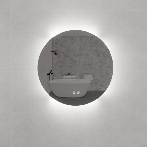 Round Frameless LED Mirrors 600x600mm