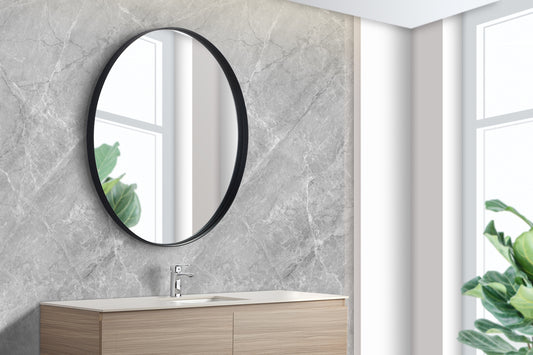 800mm Luna Aluminum Framed Mirror - Matte Black