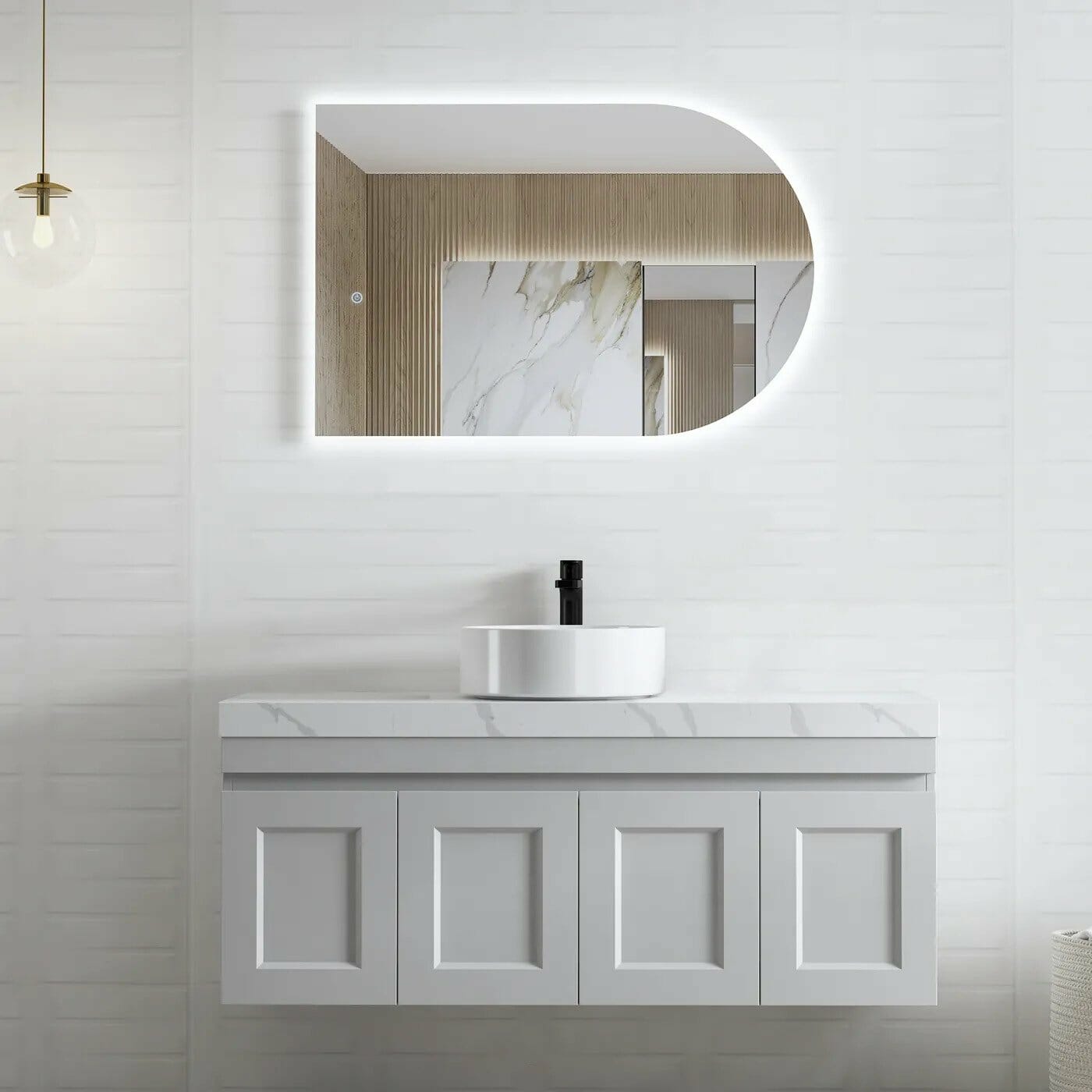 Hampton Mark II Wall Hung Vanity - Matt Grey -1200mm
