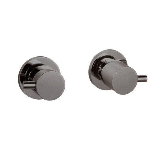 Pentro Gun Metal Grey Round Shower Taps Set