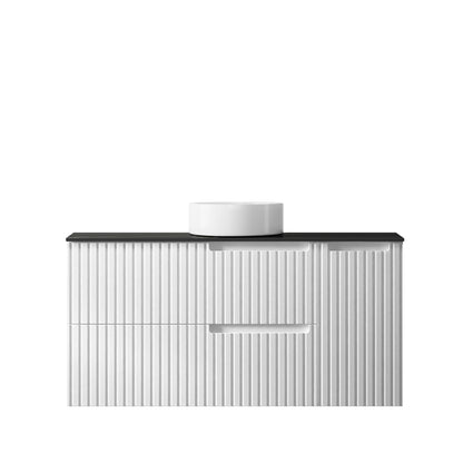 Noosa 1200mm Satin White Wall Hung Vanity with Ceramic Top