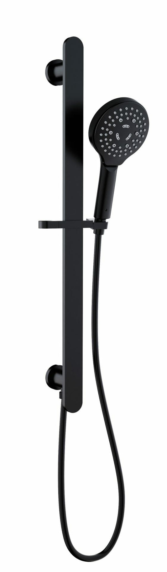Kara Sliding Shower Rail with Integrated Water Inlet - Matt Black