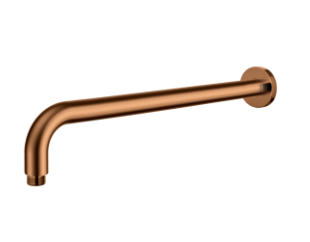 Round Horizontal Wall Shower Arm In Brushed Copper