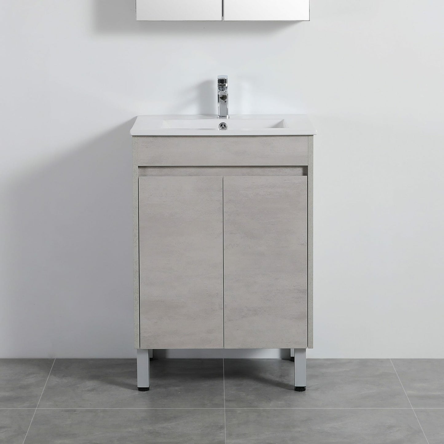Nova Plywood Floor Vanity - Concrete Grey   - 600mm