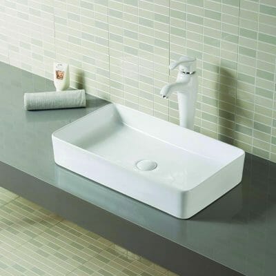 Gloss White Rectangle Ceramic Basin  -    610x335x110mm