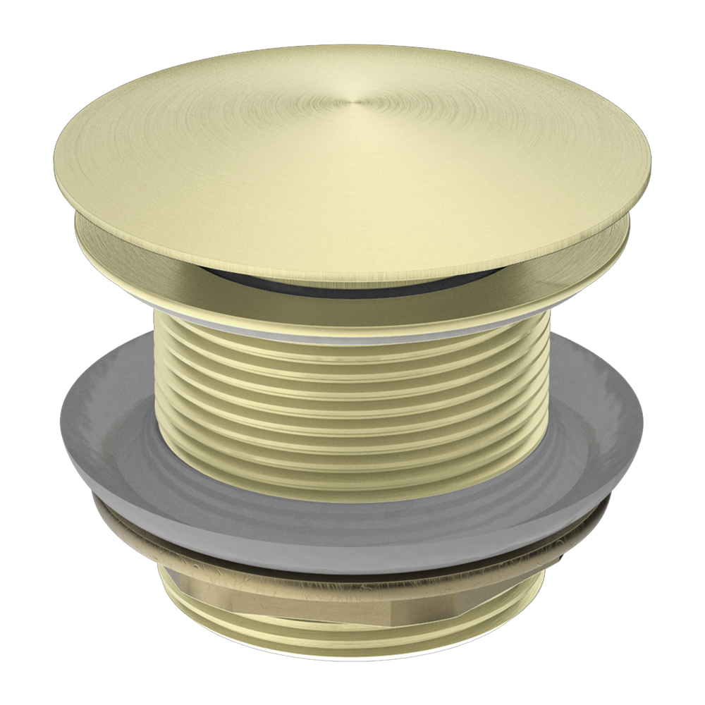 40mm Brushed Gold Solid Brass Mushroom Bathtub Pop Up Waste - NO Overflow