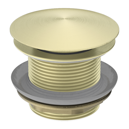 40mm Brushed Gold Solid Brass Mushroom Bathtub Pop Up Waste - NO Overflow