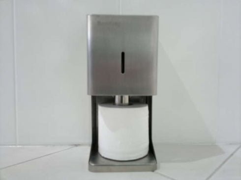 133mm W  Surface Mounted Toilet Tissue Dispenser - 133mm W x 330mm H x 133mm D - Satin
