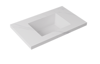 Carrara sintered stone seamless joined with fine ceramic basin
Size:750X460
Single, No Tap Hole