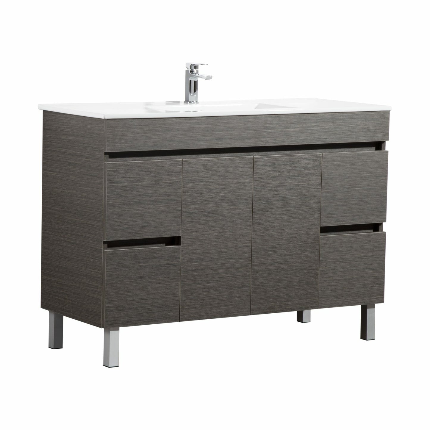 1200mm Evie Floor Vanity PVC - Cabinet Only - Single Bowl - Dark Brown