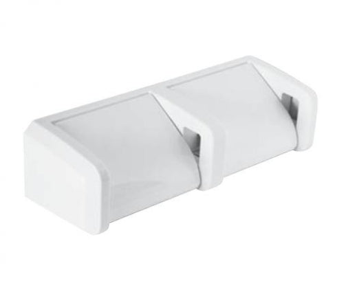 300mm W  Surface Mounted Double Toilet Tissue Dispenser - 300mm W x 85mm H x 100mm D - White