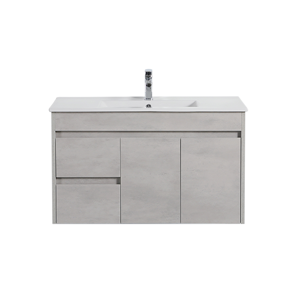 Nova Plywood Wall Hung Vanity - Concrete   Grey - 900mm