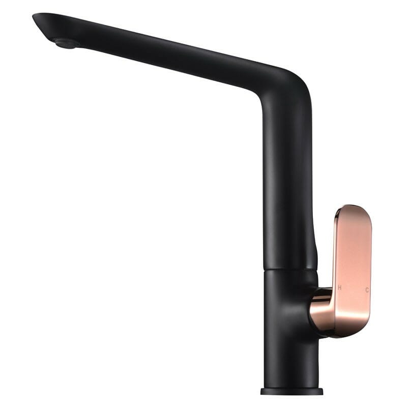 Kara Sink Mixer Matte black and rose gold