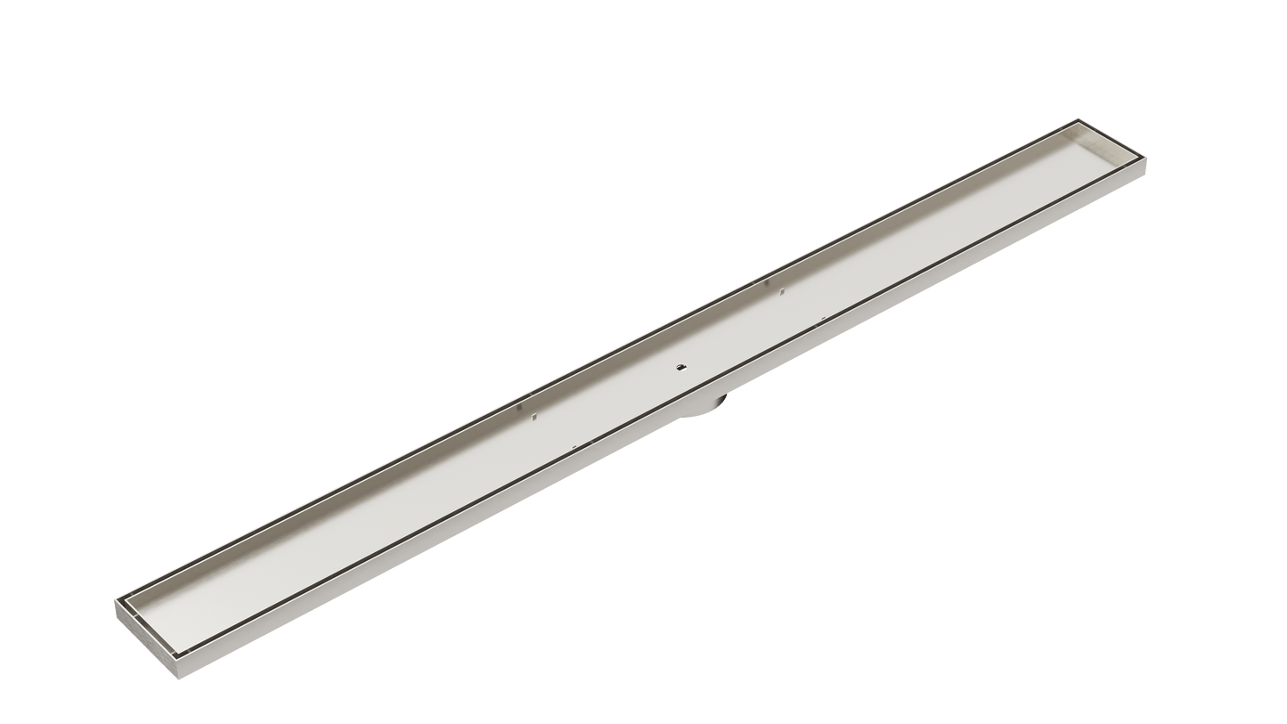 Ezyflow 1200mm Tile Insert Linear Waste DN89 - Brushed Nickel