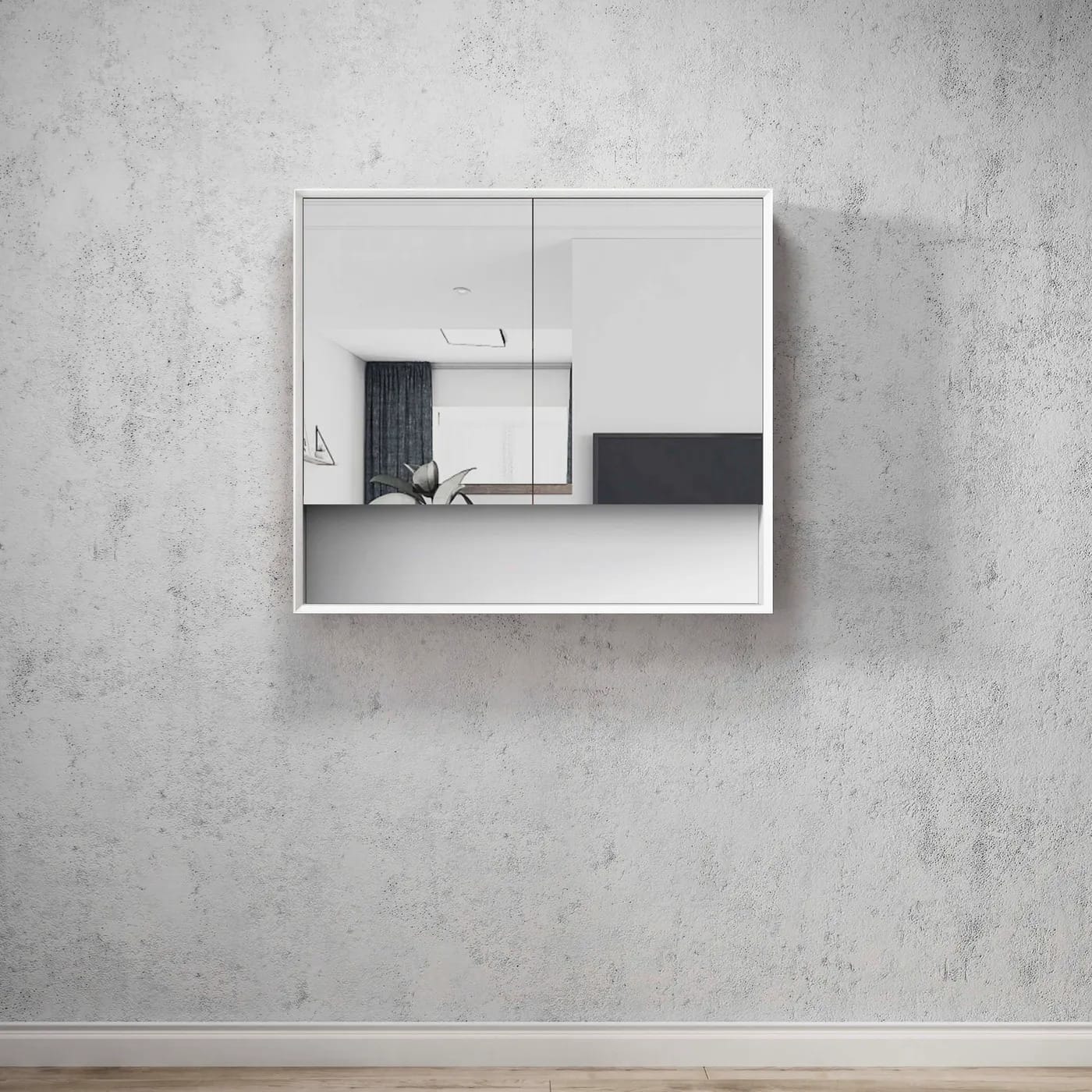 Boston 900x800 Matte White Shaving Cabinet