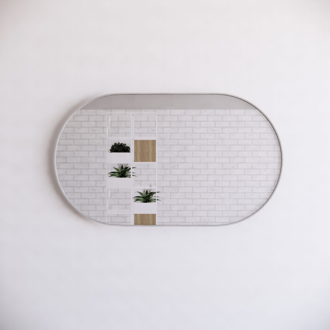 1200mm Framed Non-LED - Brushed Nickel - 1200 x 700 x 45