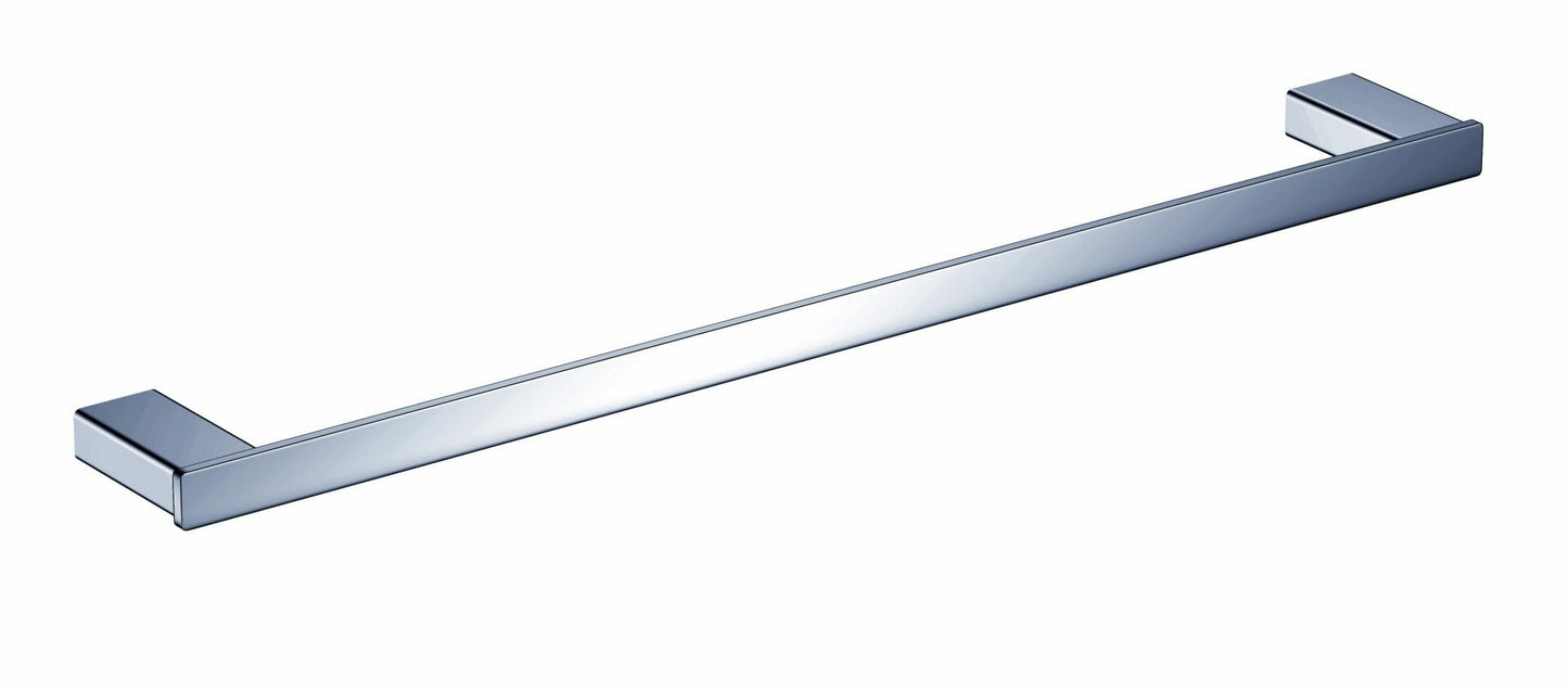 Aiko Square Single Towel Rail 610mm - Chrome