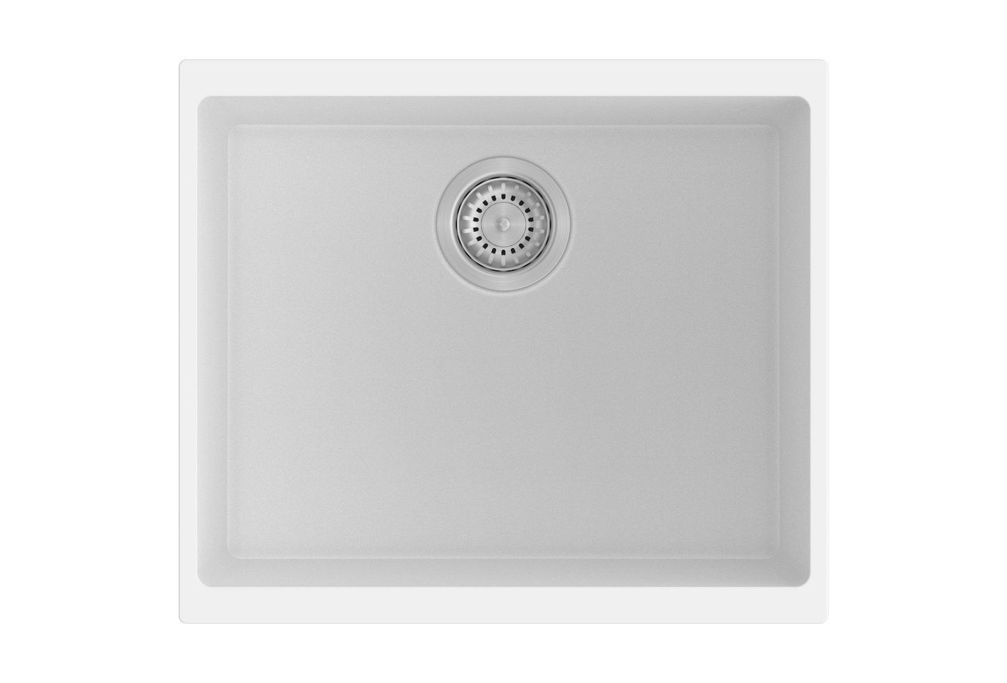 White Carysil Enigma N100S Granite Single Bowl Stone Kitchen Sink - 530x460x200mm