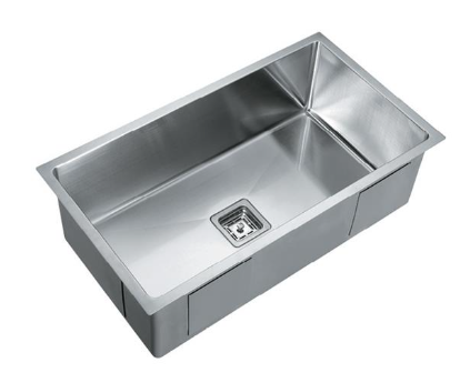 Stainless Steel Kitchen Sink, Size: 810*450*235mm, Bowl Size: 760*400*235mm, Square Waste"