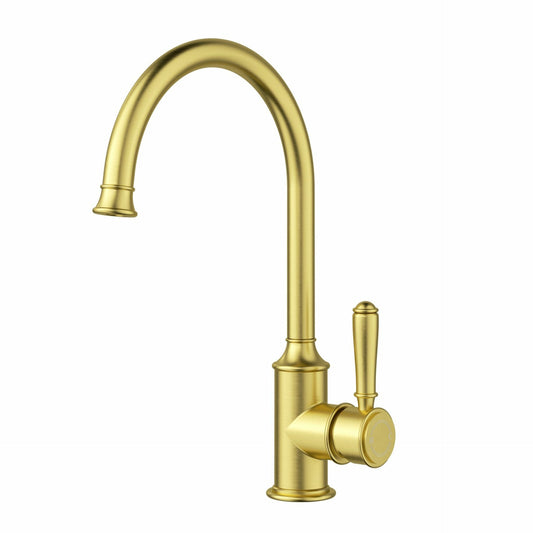 Clasico Gooseneck Sink Mixer in Brushed Gold