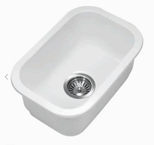 Elba
Fine Fireclay Bar Sink
Grid and Waste included
Size: 330*483*184mm
Gloss White