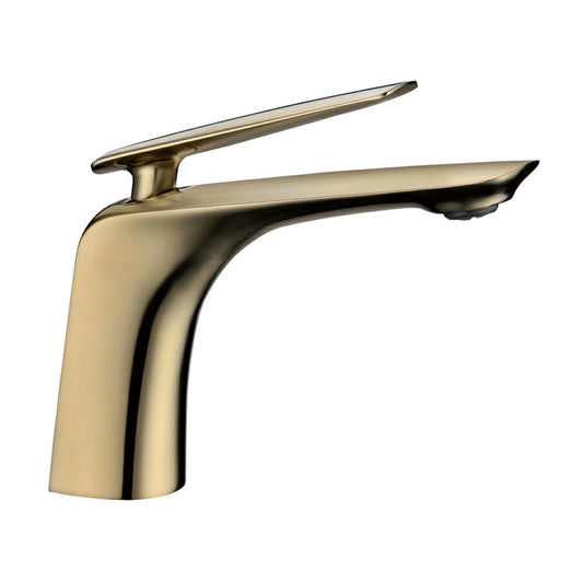 Bellino Brushed Yellow Gold Short Baisn Mixer Brass