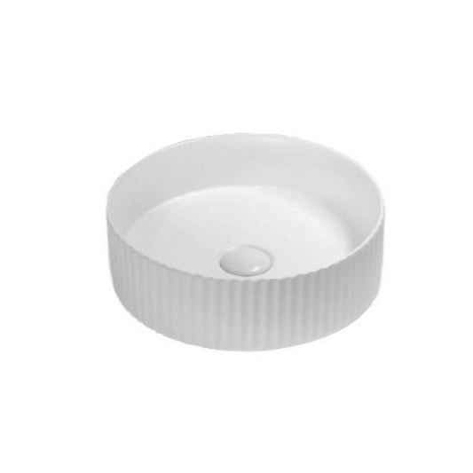 360mm Cascade Fluted Above Counter Basin - Matte White