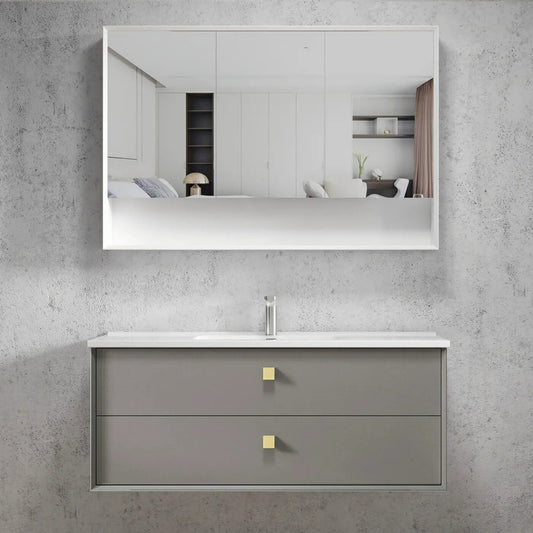 Boston Bevel Edge Wall Hung Vanity - Matte Grey - 1200mm