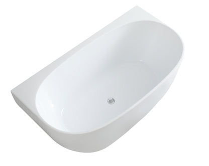 1700mm Aria Back to Wall Bathtub - No Overflow - Gloss White