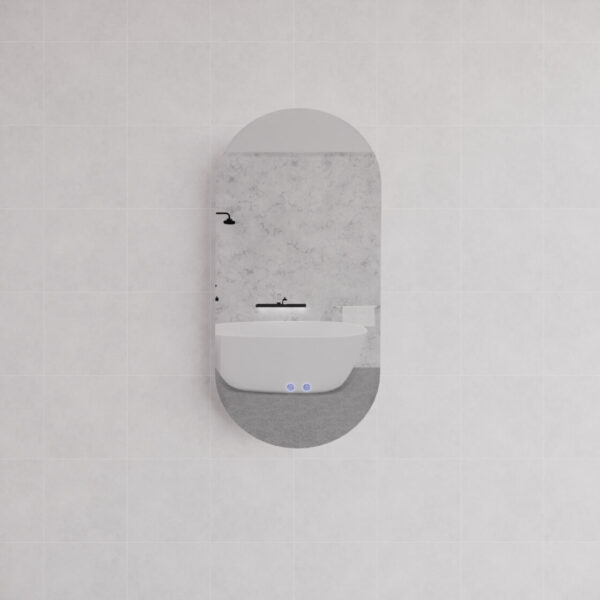 Oval Frameless LED Mirrors 900x450mm