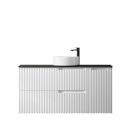 Noosa 1200mm Satin White Wall Hung Vanity with Ceramic Top