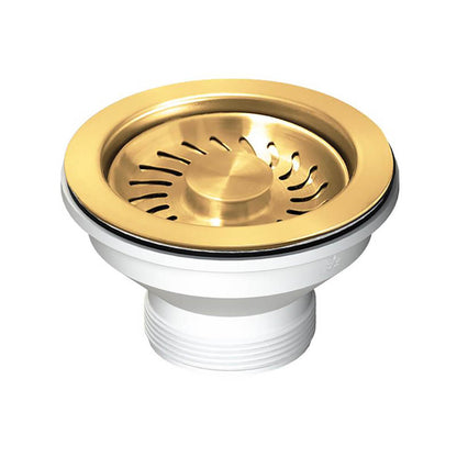 90x50 Brushed Brass PVD Basket Waste & Long Bolt