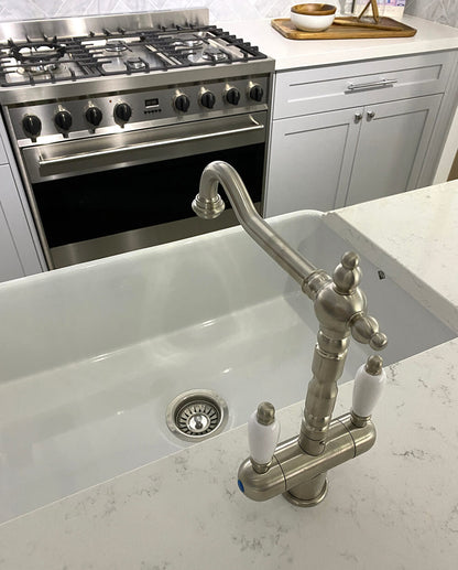 90x50 Brushed Nickel PVD Basket Waste & Long Bolt