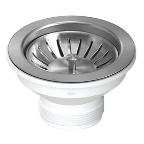 90x50 Brushed Nickel PVD Basket Waste & Long Bolt