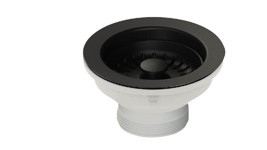 90x50 Matte Black Basket Waste & Long Bolt